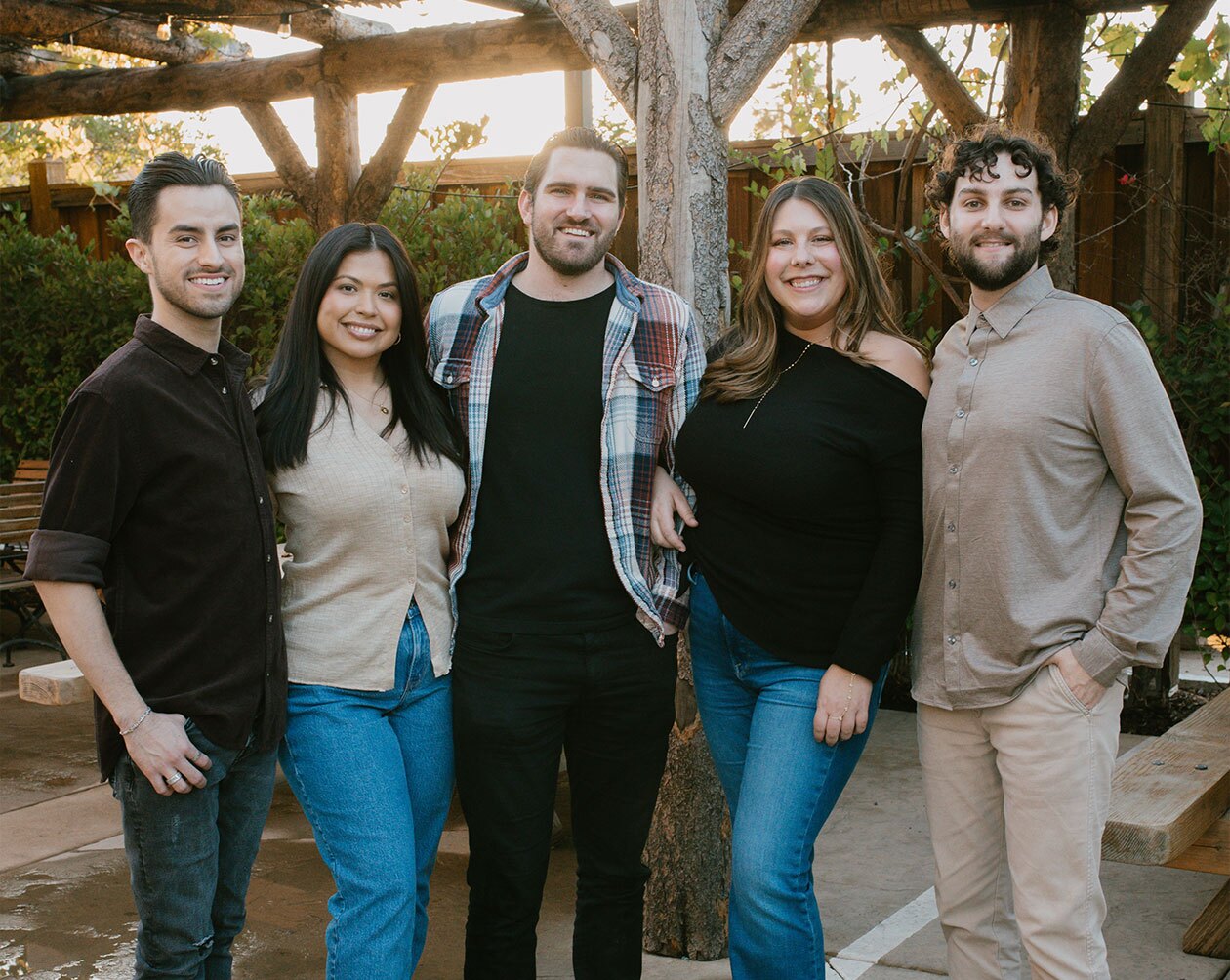 An image of 5 individuals that make up the catering department
