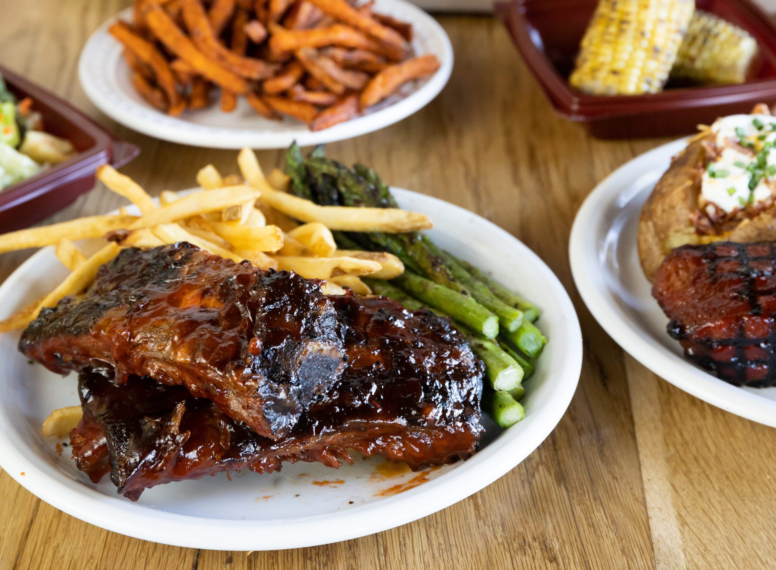 plate of ribs and fries